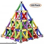 Syolee 100 Pack Magnetic Building Blocks Magnet Sticks and Balls Educational Construction Stacking Toys for Adults and Children Kids up 6 Years Old  B07MG9797D